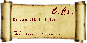 Ortancsik Csilla névjegykártya