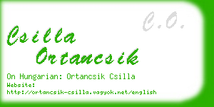 csilla ortancsik business card